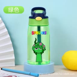 480ml Sprunki Straw Plastic Cup Woman Man Travel Cup Water Bottle Portable Cartoon Water Bottle Fashion Sports Drinking Bottle