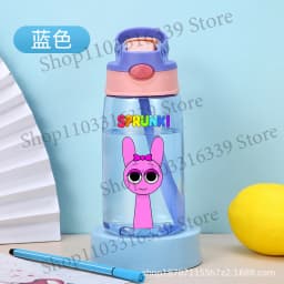 480ml Sprunki Straw Plastic Cup Woman Man Travel Cup Water Bottle Portable Cartoon Water Bottle Fashion Sports Drinking Bottle