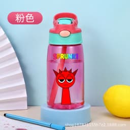 480ml Sprunki Straw Plastic Cup Woman Man Travel Cup Water Bottle Portable Cartoon Water Bottle Fashion Sports Drinking Bottle
