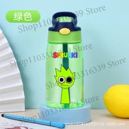 480ml Sprunki Straw Plastic Cup Woman Man Travel Cup Water Bottle Portable Cartoon Water Bottle Fashion Sports Drinking Bottle