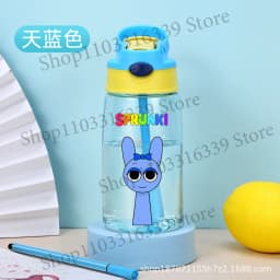 480ml Sprunki Straw Plastic Cup Woman Man Travel Cup Water Bottle Portable Cartoon Water Bottle Fashion Sports Drinking Bottle