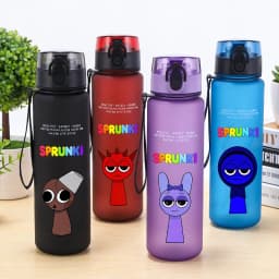 650ML Sprunkis Water Bottle Hot Game Anime Cartoon Drinking Bottles Portable Outdoor Large Capacity Sport Fitness Water Cup Gift