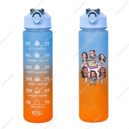 750ML Kpop Katseye Gradient Color Water Cup Popular Cartoon Print Girls Drinking Bottle Women Outdoor Portable Strawing Bottles