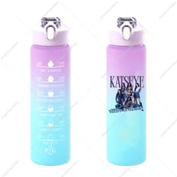 750ML Kpop Katseye Gradient Color Water Cup Popular Cartoon Print Girls Drinking Bottle Women Outdoor Portable Strawing Bottles