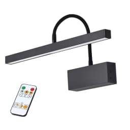 Rechargeable LED Wall Lamp Flexible Adjustable Wall Light Fixtures 40cm Internal Wall Sconce Wireless Picture Light Black