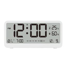 8001-EN Multifunctional Digital Clock LED Brightness Adjustable Temperature Humidity Displaying Alarm Clock with Dual Alarms