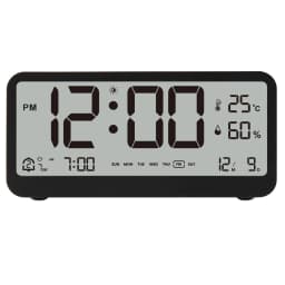 8001-EN Multifunctional Digital Clock LED Brightness Adjustable Temperature Humidity Displaying Alarm Clock with Dual Alarms