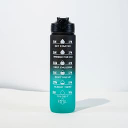 1L Water Bottle 12 Colors Leak Proof with Time Mark Drink and Straw Motivational Drinking Sports Water Bottle for Outdoor Hiking