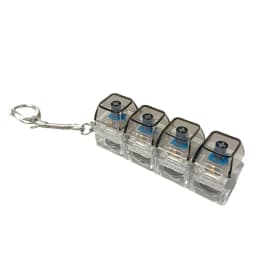 LED Keyboard Keychain Fidget Toys Crystal Clicker Sensory Toy for Stress Relief Keyboard Keychain Fidget Gadget for Adults Kids