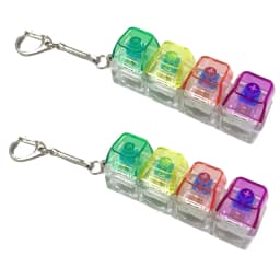 LED Keyboard Keychain Fidget Toys Crystal Clicker Sensory Toy for Stress Relief Keyboard Keychain Fidget Gadget for Adults Kids