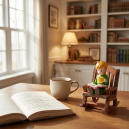 Fairy Tale Prince Rocking Chair Reading Figurine Cute Miniature Desktop Ornament for Home Office Shelf Dreamy Gift For Children