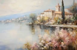 Vintage Countryside Seascape Amalfi Coastal Paris City Street Neutral Landscape Canvas Painting Print Rustic Poster Home Decor
