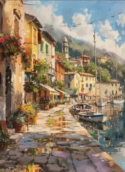 Vintage Countryside Seascape Amalfi Coastal Paris City Street Neutral Landscape Canvas Painting Print Rustic Poster Home Decor