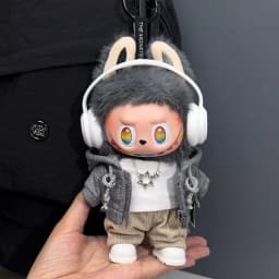 For Labubu Big Into Energy Series Clothes Casual Hoodie Grey Leisure Trend Fashion Sweatshirt Jacket Lovely Outfit Gifts