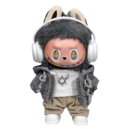 For Labubu Big Into Energy Series Clothes Casual Hoodie Grey Leisure Trend Fashion Sweatshirt Jacket Lovely Outfit Gifts