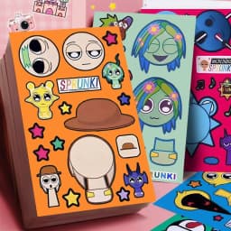 8/16/24sheets Cute Sprunkie Stickers Make Your Own Sprunkie Sticker Make A Face Stickers Kids Game Cartoon DIY Party Supplies