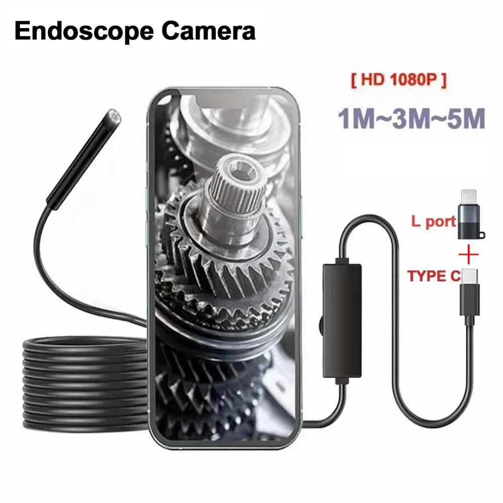 Type-C Endoscope Camera 1080P 2MP 1/3/5/10M Inspection Camera Car Pipeline Borescope For Android IOS iphone(15,16)