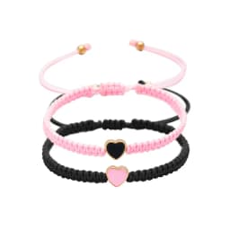 Set of 2 Colorful Heart Beaded Matching Bracelets for Couples Friendships Trendy Couple Bracelets Anniversary Valentines Gifts
