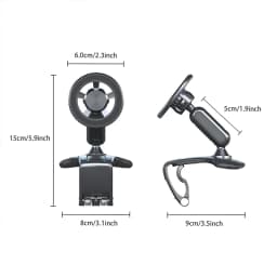 Magnetic 360 Degree Rotation Dashboard Car Phone Holder [Strong Compression Clamp] Clip on Dashboard for 4 to 7 inch Smartphones
