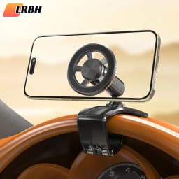 Magnetic 360 Degree Rotation Dashboard Car Phone Holder [Strong Compression Clamp] Clip on Dashboard for 4 to 7 inch Smartphones
