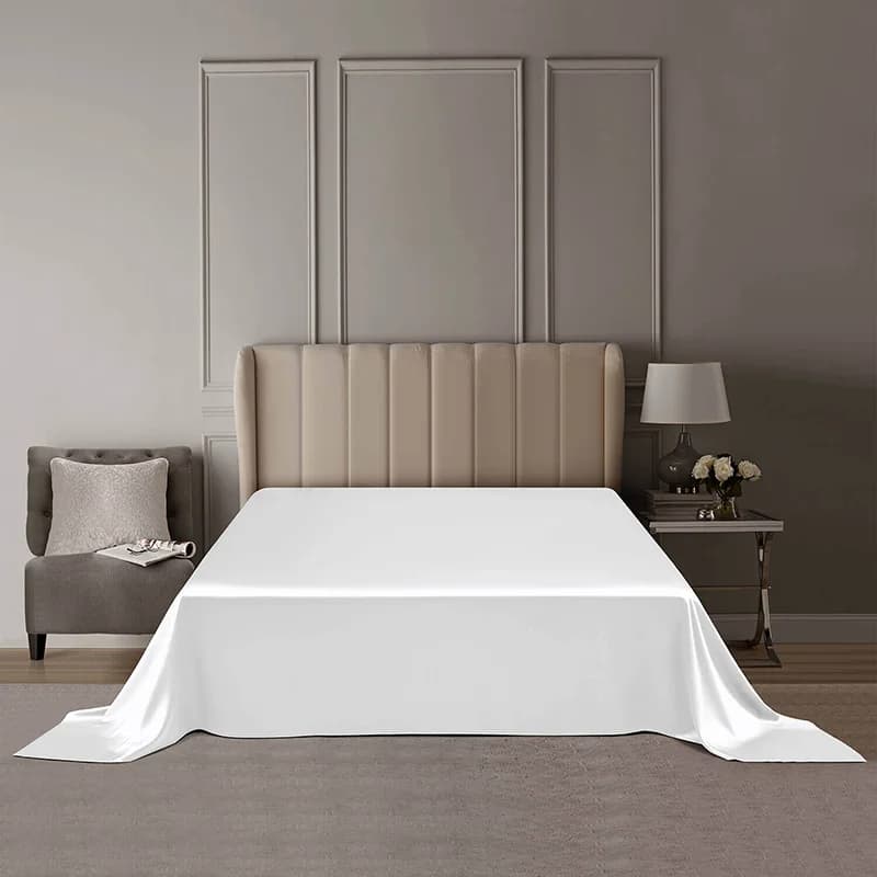 DISANGNI 22 Momme 100% Pure Mulberry Silk Flat Sheet, 6A Grade Natural Silk Bedding, Luxuriously Soft, Smooth, Breathable and Sk