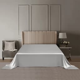 DISANGNI 22 Momme 100% Pure Mulberry Silk Flat Sheet, 6A Grade Natural Silk Bedding, Luxuriously Soft, Smooth, Breathable and Sk