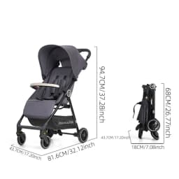 Black Lightweight Baby Stroller 4.7kg Portable for Airplanes Trains Cars Home And Business Use Convenient Travel Stroller