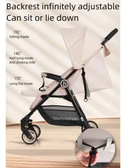 Black Lightweight Baby Stroller 4.7kg Portable for Airplanes Trains Cars Home And Business Use Convenient Travel Stroller