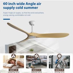 36/42/52/60 Inch Ceiling Fan Industrial Vintage ABS Ventilator No Light Remote Control Decorative Blower Retro Large Fans