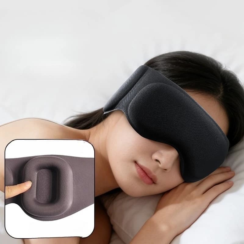 2-In-1 3D Full-coverage Eye Mask Weighted Eye Mask for Sleeping with Ear Cover Noise & Light-blocking Eye Mask for Side Sleeper