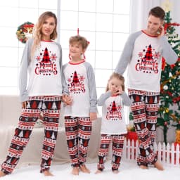 Christmas Family Matching Outfits Mom Dad Kids 2 Pieces Pajamas Set Baby Rompers Casual Loose Sleepwear Xmas Family Look Pyjamas
