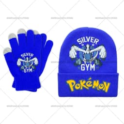 Pika Chu Knitted Hat Gloves Set Anime Pok É Mon Girl Boy Cute Cap Fashion Rayquaza Glove Child Winter Warm Accessories Gift