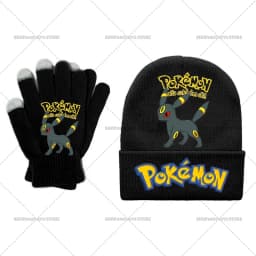 Pika Chu Knitted Hat Gloves Set Anime Pok É Mon Girl Boy Cute Cap Fashion Rayquaza Glove Child Winter Warm Accessories Gift