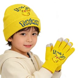 Pika Chu Knitted Hat Gloves Set Anime Pok É Mon Girl Boy Cute Cap Fashion Rayquaza Glove Child Winter Warm Accessories Gift