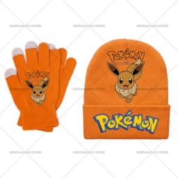 Pika Chu Knitted Hat Gloves Set Anime Pok É Mon Girl Boy Cute Cap Fashion Rayquaza Glove Child Winter Warm Accessories Gift