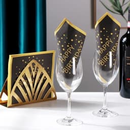 Birthday Party Colorful Printing Napkins Square Paper Napkins Gold Lettering on Black Background Paper Placemats 20pcs/pac 33cm
