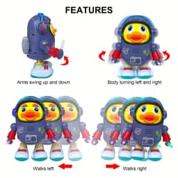Baby Duck Toy Musical Interactive Toy Electric with Lights and Sounds Dancing Robot Space Elements for Infants Babies Kids Gifts