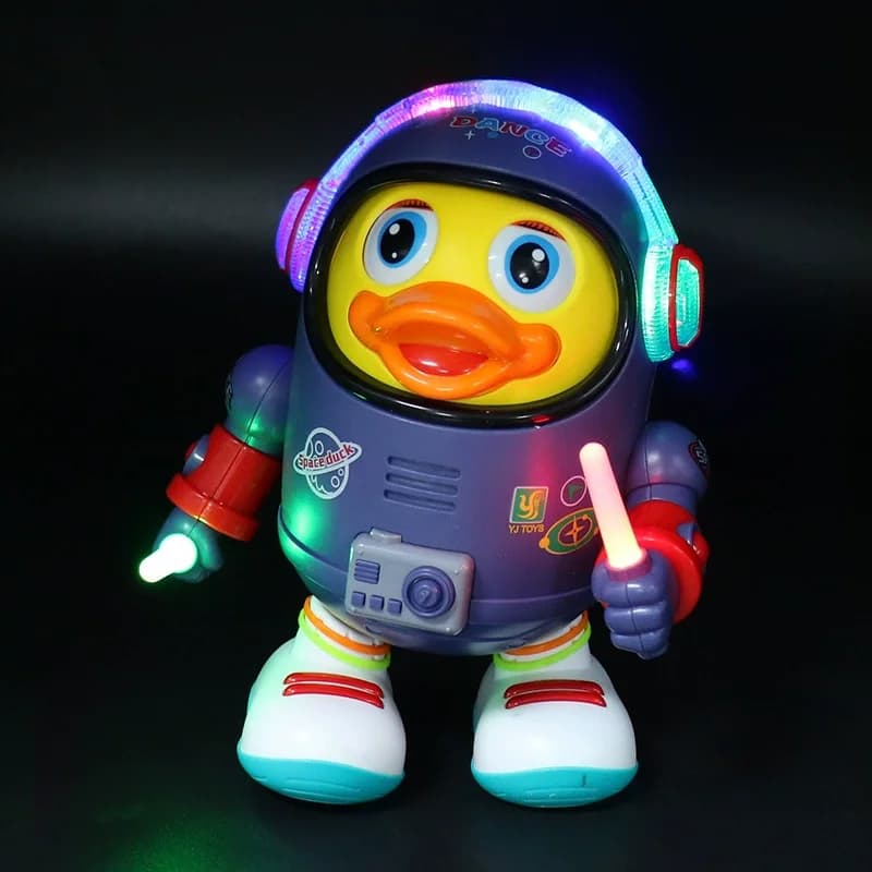 Baby Duck Toy Musical Interactive Toy Electric with Lights and Sounds Dancing Robot Space Elements for Infants Babies Kids Gifts