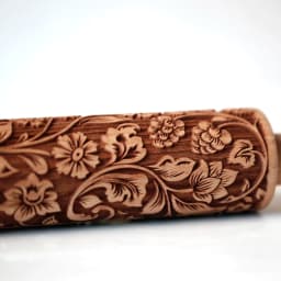 Arjmide 35X4.5CM European Retro Flower Window Grilles Deep Engraved Wooden Embossed Cookies Rolling Pin for Baking 3D Mold ZM006