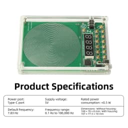 7.83HZ Schumann Wave Generator 0.01Hz~100000Hz Adjustable Frequency Sine Wave Generators 3.5MM Audio Resonator DC5V Type-C Port