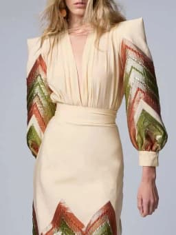 New 2026 Spring Sequined Women's Two Piece Fashion V-neck Long Sleeved Pullover Suit Casual High Waist A-line Skirt Banquet Set