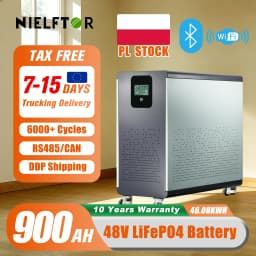 LiFePO4 48V 900Ah Lithium Battery with WiFi&Bluetooth 51.2V 100Ah 200Ah 300Ah 600Ah Solar Battery for Off-Grid RV Solar No Tax