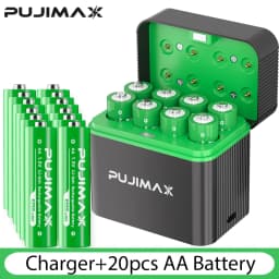 PUJIMAX AA 4255mWh Rechargeable Charging Case Charger For Batteries 1.5V Lithium Batteries Constant-Voltage Charger