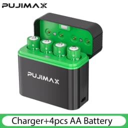 PUJIMAX AA 4255mWh Rechargeable Charging Case Charger For Batteries 1.5V Lithium Batteries Constant-Voltage Charger