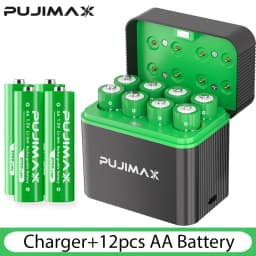 PUJIMAX AA 4255mWh Rechargeable Charging Case Charger For Batteries 1.5V Lithium Batteries Constant-Voltage Charger