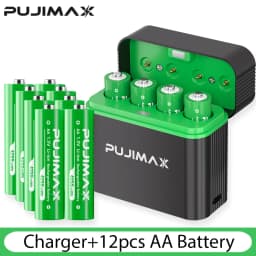 PUJIMAX AA 4255mWh Rechargeable Charging Case Charger For Batteries 1.5V Lithium Batteries Constant-Voltage Charger