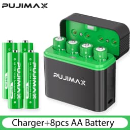 PUJIMAX AA 4255mWh Rechargeable Charging Case Charger For Batteries 1.5V Lithium Batteries Constant-Voltage Charger