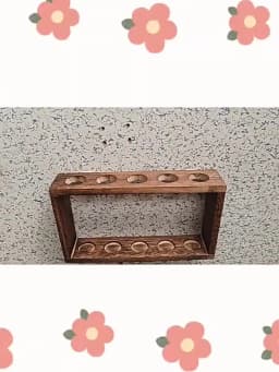 Wall Hanging Hydroponic Plant Propagation Glass Vase Transparent Tubes Vase  with Wooden Desktop Home Office Garde Decoration