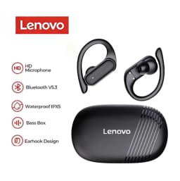 Original Lenovo  Wireless Business Headphone Ear-Hook HIFI Bass Noise Cancelling Earphone With Mic Earbuds Sport Game Headse