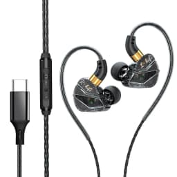 Type-C Wired Headphones In-Ear Sports Heavy Bass Gaming Earphones With Mic Volume Adjustment Call Line Control Cellphones Earbud